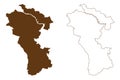 Kleve district Federal Republic of Germany, State of North Rhine-Westphalia, NRW, Dusseldorf region map vector illustration,