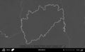 Klicau District outlined, Belarus. Grayscale Royalty Free Stock Photo