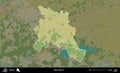 Klieck District highlighted, Belarus. Topographic Humanitarian Royalty Free Stock Photo