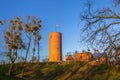 Klimek tower at the castle ruins in Grudziadz at sunset, Poland