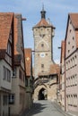 The `Klingen` town gate in the medieval town Rothenburg ob der Tauber, one of the most beautiful villages in Europe, Germany