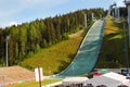 Klingenthal, Germany - May 22, 2023: Vogtland Arena, a ski jumping venue in Klingenthal, Germany. It features some of the most