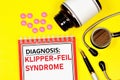 Klipper-feil sindrome. Text label for a medical diagnosis. Royalty Free Stock Photo