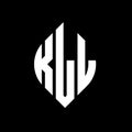 KLL circle letter logo design with circle and ellipse shape. KLL ellipse letters with typographic style. The three initials form a Royalty Free Stock Photo