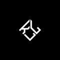KLL letter logo design on black background. KLL creative initials letter logo concept. KLL letter design Royalty Free Stock Photo