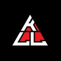 KLL triangle letter logo design with triangle shape. KLL triangle logo design monogram. KLL triangle vector logo template with red Royalty Free Stock Photo