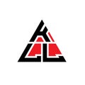 KLL triangle letter logo design with triangle shape. KLL triangle logo design monogram. KLL triangle vector logo template with red Royalty Free Stock Photo