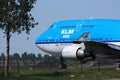 KLM 747 taxiing Royalty Free Stock Photo