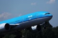 KLM plane approaching runway Royalty Free Stock Photo