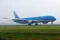 KLM Boeing B787 plane taking off from Amsterdam Airport Schiphol AMS Royalty Free Stock Photo