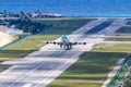 KLM Asia Boeing 747-400 airplane Sint Maarten Airport in the Caribbean Royalty Free Stock Photo