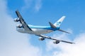 KLM Asia Boeing 747-400 airplane Sint Maarten Airport in the Caribbean Royalty Free Stock Photo