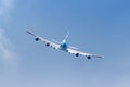 KLM Asia Boeing 747-400 airplane Sint Maarten Airport in the Caribbean Royalty Free Stock Photo