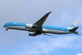 KLM Boeing B787 Dreamliner plane taking off from Polderbaan, Amsterdam Airport Schiphol AMS Royalty Free Stock Photo