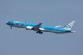 KLM Boeing B787 Dreamliner plane taking off from Polderbaan, Amsterdam Airport Schiphol AMS Royalty Free Stock Photo