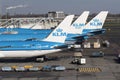 Klm boeing aircraft parked at the passenger terminal