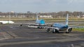KLM Boeing 777 & Boeing 747 Pushback from Schiphol airport terminal 1