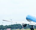 KLM Boeing 777-200 departing from Amsterdam Schiphol Royalty Free Stock Photo