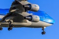 KLM Boeing 747-400 with engines Royalty Free Stock Photo