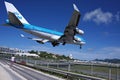 KLM Boeing 747 landing over Maho Beach ÃÂ 