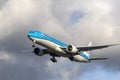 klm commercial passenger plane ready for landing. Royalty Free Stock Photo