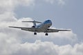 KLM Fokker 100 landing Royalty Free Stock Photo