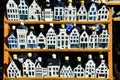 KLM houses - collection of Delft`s blue houses filled with gin as a souvenir from Holland Royalty Free Stock Photo