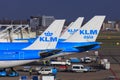 KLM jets at Schiphol Royalty Free Stock Photo