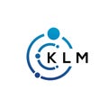 KLM letter technology logo design on white background. KLM creative initials letter IT logo concept. KLM letter design