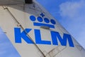 KLM logo on tail Royalty Free Stock Photo
