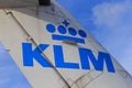 KLM logo on tail