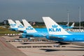 KLM passenger plane schiphol airport tails