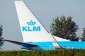 KLM plane, close-up view of tail
