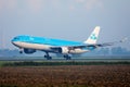 KLM plane taking off from airport Royalty Free Stock Photo