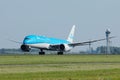 KLM plane taking off from airport, Boeing B787 Dreamliner Royalty Free Stock Photo