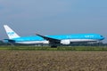KLM Asia Boeing Dreamliner plane taking off from runway Royalty Free Stock Photo