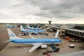 KLM planes at Schiphol Royalty Free Stock Photo