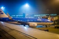 KLM planes at the Schiphol Airport Royalty Free Stock Photo