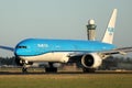 KLM planes taxiing on runway, close-up view, Amsterdam Airport Schiphol AMS