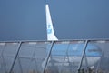 KLM Royal Dutch Airlines jet doing taxi in Schiphol Airport, Amsterdam. Tail closeup Royalty Free Stock Photo