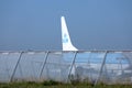 KLM Royal Dutch Airlines jet doing taxi in Schiphol Airport, Amsterdam. Tail closeup Royalty Free Stock Photo