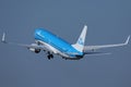 KLM Royal Dutch Airlines jet taking off from Schiphol Airport, AMS Royalty Free Stock Photo
