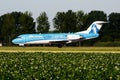 KLM Royal Dutch Airlines special livery Fokker 70 PH-KZU passenger plane taxiing at Amsterdam Schipol Airport