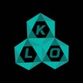KLO creative minimalist letter logo. KLO unique vector initials alphabet letter logo Royalty Free Stock Photo