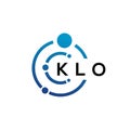 KLO letter technology logo design on white background. KLO creative initials letter IT logo concept. KLO letter design