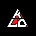 KLO triangle letter logo design with triangle shape. KLO triangle logo design monogram. KLO triangle vector logo template with red Royalty Free Stock Photo