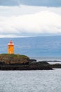 Klofningur Lighthouse, in the Breidafjordur Bay near Flatey Island, Iceland Royalty Free Stock Photo