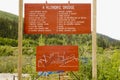 A Klondike dredge information sign.