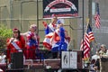 Klondike Kates Singing Atop Float at Mendota Parade