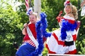 Klondike Kates Wave to Crowd at Mendota Parade